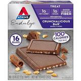 Atkins Endulge Treat, Crunchalicious Bar, 1g Net Carbs, 1g Sugar, Good Source of Fiber, Keto Friendly, 16 Count