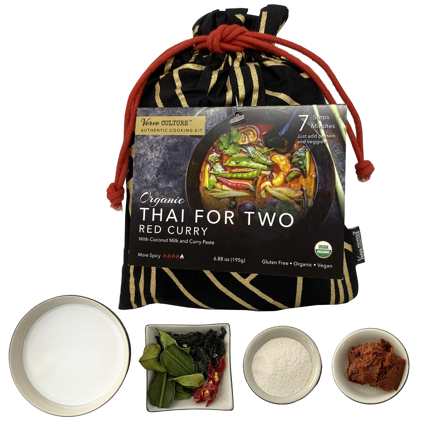 Verve Culture Thai for Two - Organic Thai Curry Cooking Sampler Kit | USDA Organic, Vegan, Gluten-Free | Made in Thailand