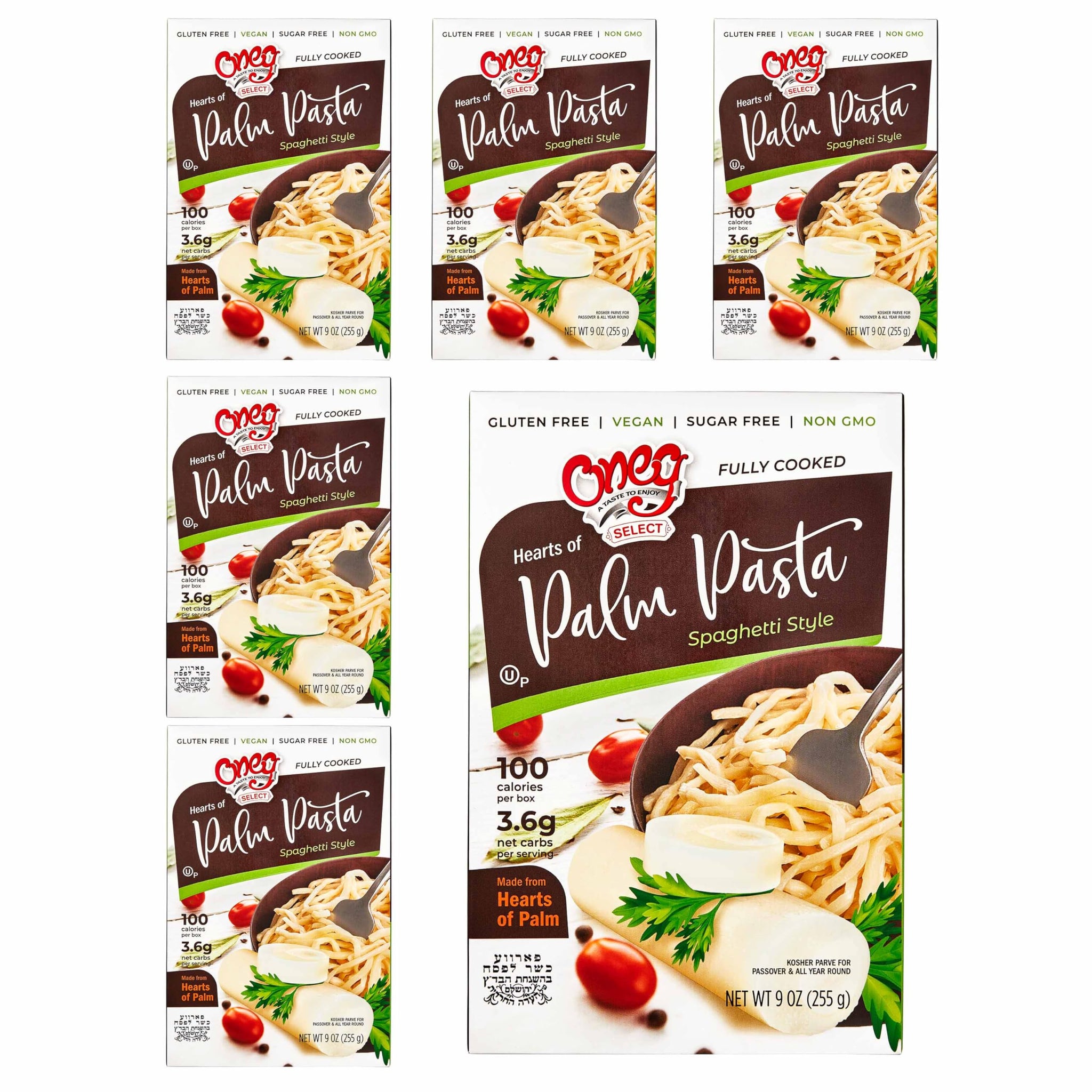 Oneg Hearts of Palm Pasta Spaghetti Noodles - Gluten Free, Fully Cooked Low Carb Spaghetti Noodles, Healthy Pasta Substitute, Non-GMO, Sugar-Free