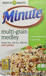 Minute Multi-Grain Medley Brown Rice Red Rice Wild Rice Quinoa 4 - 3 Oz Bags (Pack of 4)
