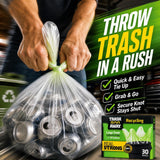 Trash Away Heavy Duty Clear Recycling Bags | Tall & Strong Bags for Home & Kitchen - (30 Ct, 30 Gallons) Large Trash Bags Paper, Plastic & Aluminum |