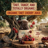 Pure Anatolia Organic Tart Cherry Juice 32 fl oz - Unsweetened Pure Tart Cherry Juice Organic - No Sugar Added, Non GMO, Gluten Free, Kosher - Sour