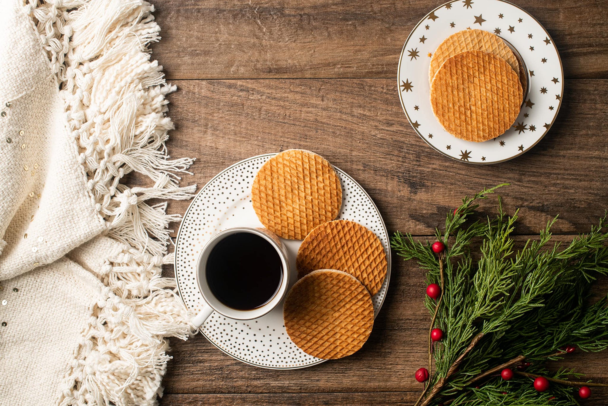 3Bros Stroopwafels, Dutch Caramel-Filled Waffle Cookies, 10 Count, in Canal House Box, Soft Toasted Outside With Buttery Caramel Filling, Made in USA