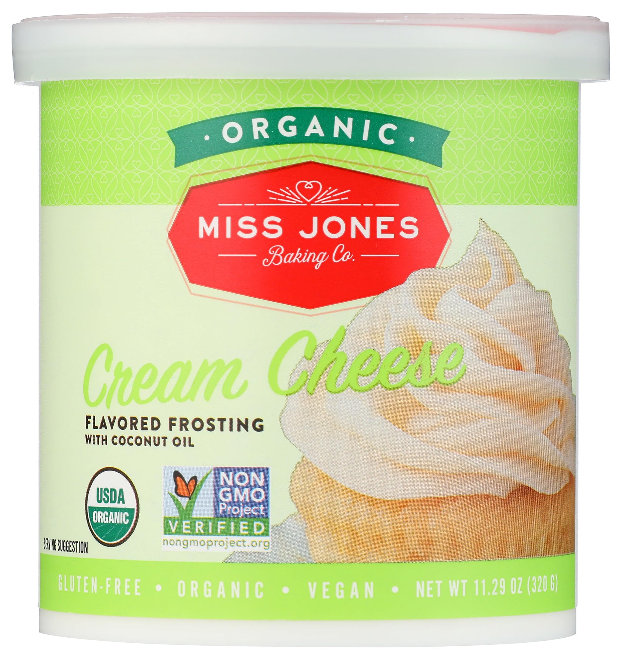 Miss Jones Baking Co Organic Cream Cheese Flavored Frosting, 11.29 OZ