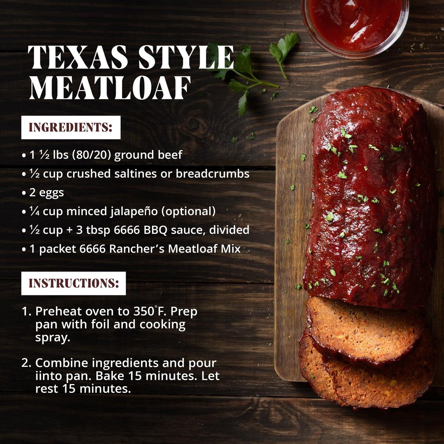 6666 Four Sixes Rancher's Meatloaf Seasoning Mix, 1.25 Ounce