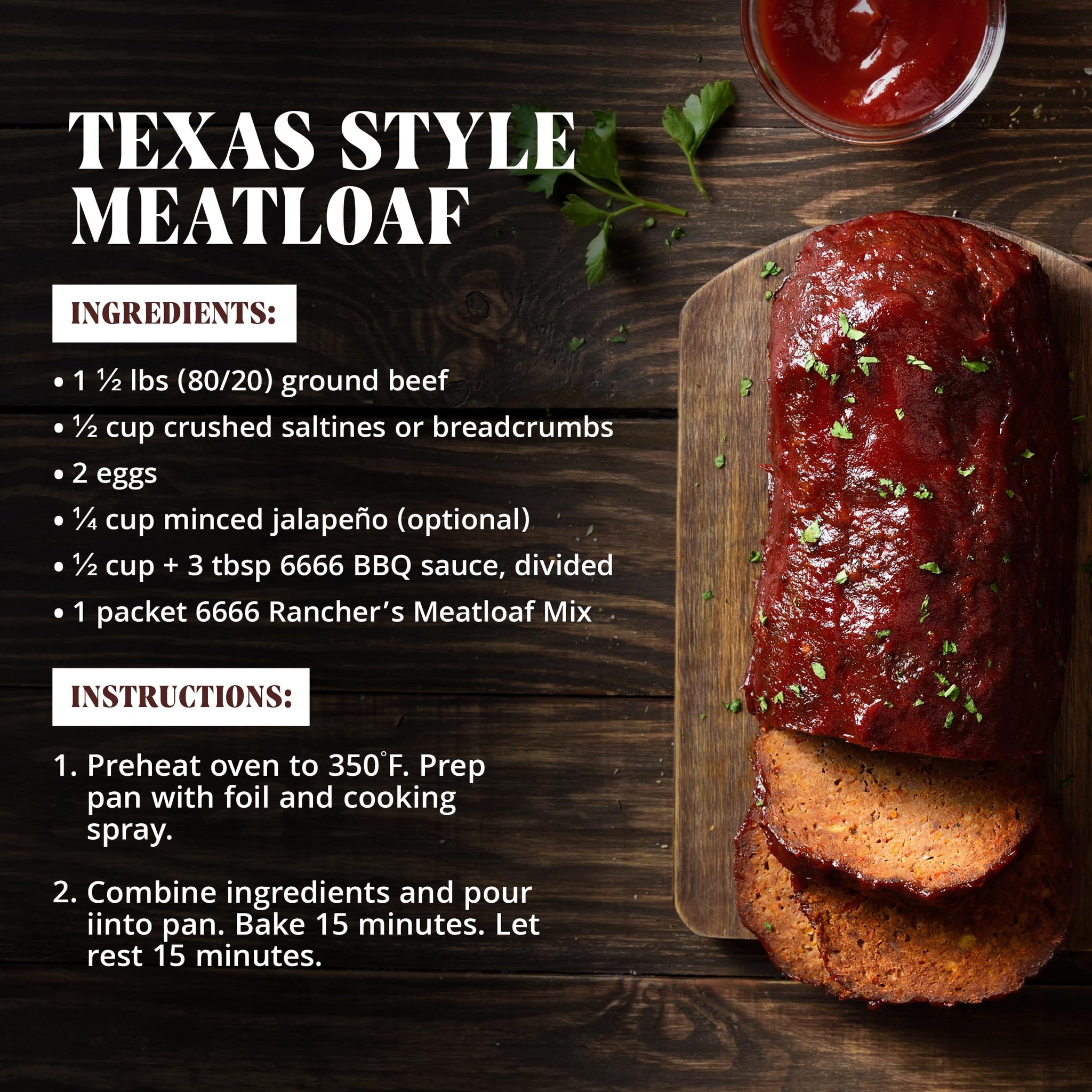 6666 Four Sixes Rancher's Meatloaf Seasoning Mix, 1.25 Ounce