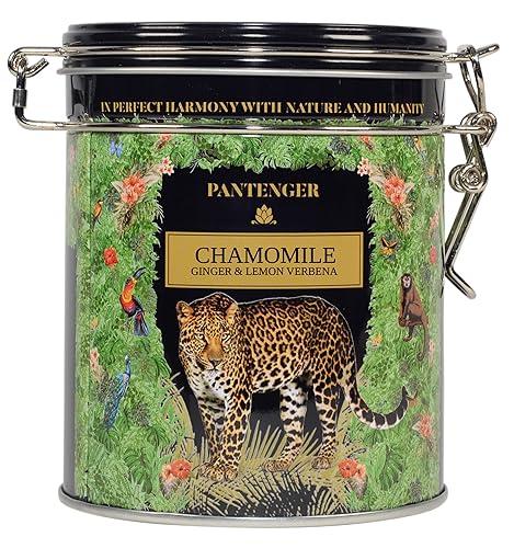 Organic German Chamomile & Ginger Herbal Tea | 20 Pyramid Bags | Calming and Digestive Caffeine Free Herbal Tea | By Pantenger