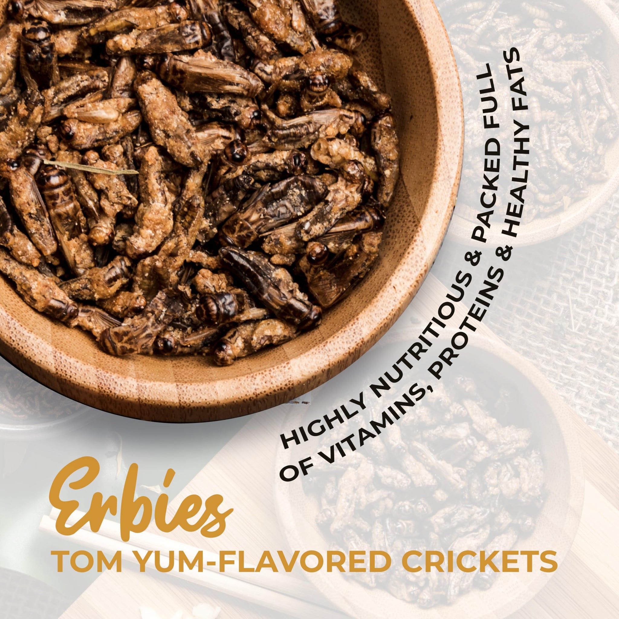 Erbies Edible Crickets for Humans, Exotic Food Bug Snacks & High Protein Edible Cricket Snacks for Humans, Sesame Coconut Flavor 15g Bag