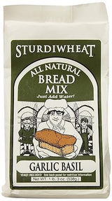 Sturdiwheat All Natural Bread Mix, Garlic Basil, 1lb Package (Pack of 4)