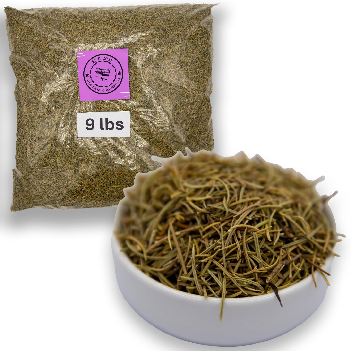 9 Lbs Dried Rosemary Leaves - Despensa Colombiana Romero Seco, Dry Rosemary Leaves Bulk, Romero Seco for Cooking - Rose Mary Dried Ideal for Spicing