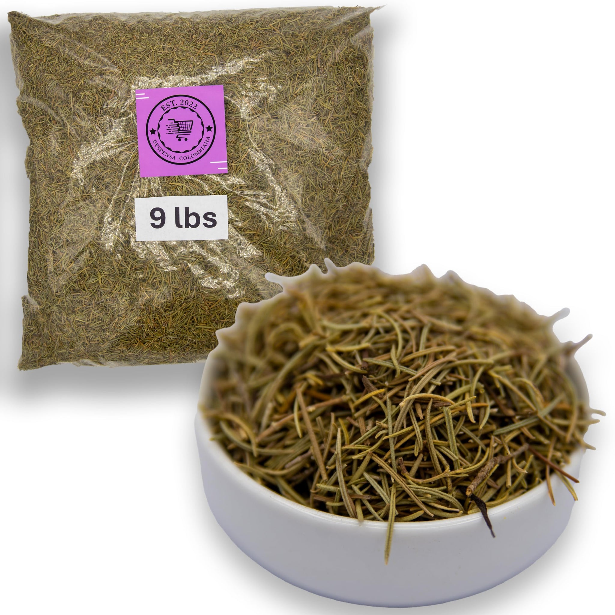 9 Lbs Dried Rosemary Leaves - Despensa Colombiana Romero Seco, Dry Rosemary Leaves Bulk, Romero Seco for Cooking - Rose Mary Dried Ideal for Spicing