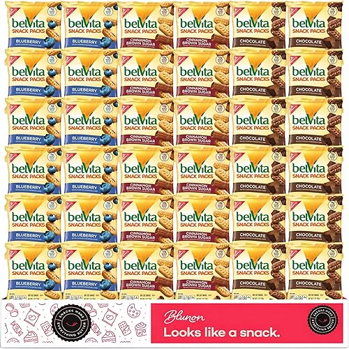 Belvita Breakfast Biscuits Bite Size Snack Packs - Bulk Assortment (36 Count)