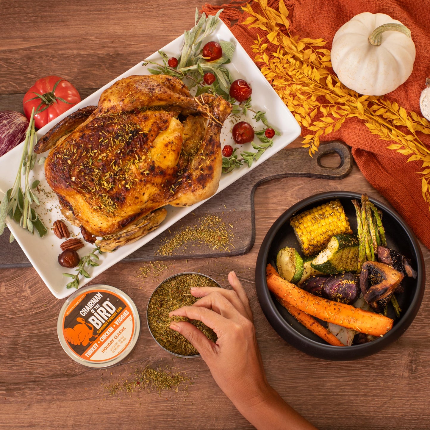 2 Pack - Premium Thanksgiving Perfect Poultry Pack - Chairman of the Bird Herb Turkey Rub + Stan's Smoky BBQ Cajun Deep Fried Turkey Seasoning - All