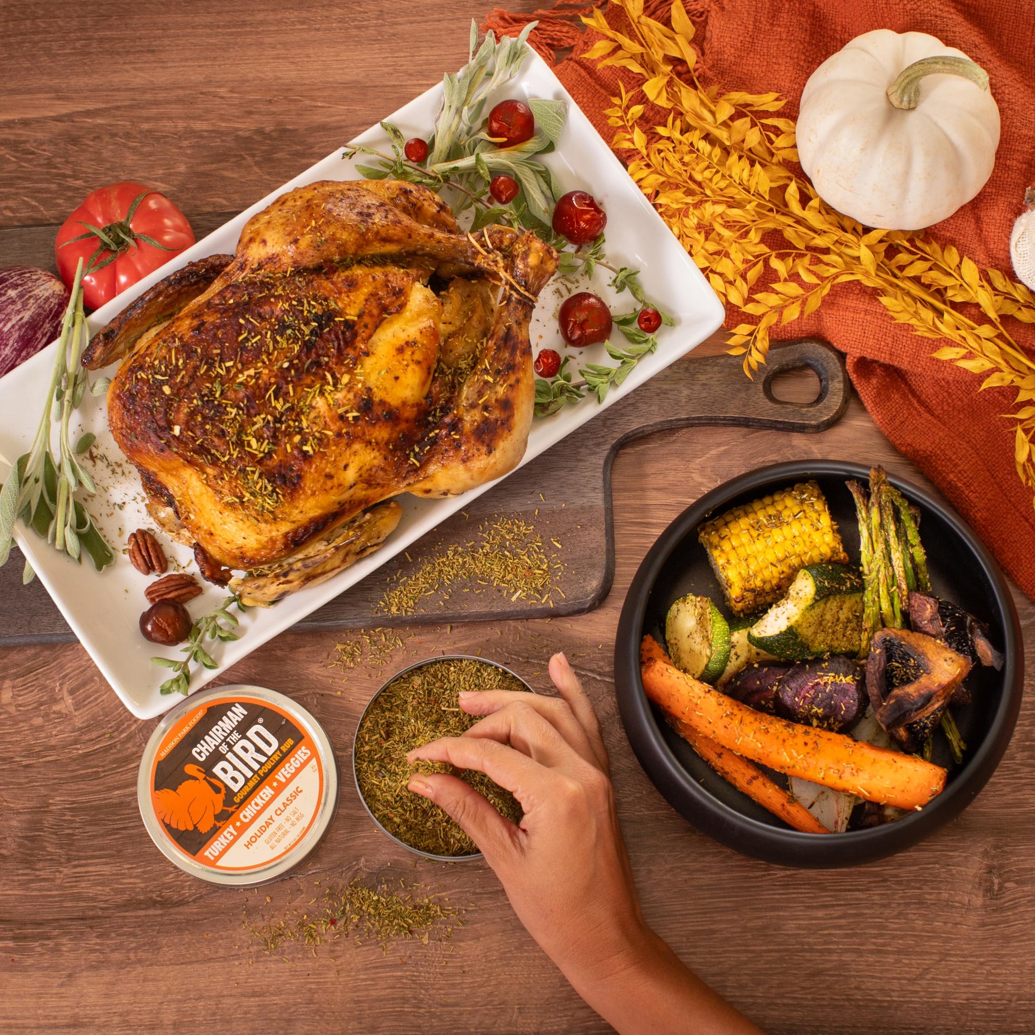 2 Pack - Premium Thanksgiving Perfect Poultry Pack - Chairman of the Bird Herb Turkey Rub + Stan's Smoky BBQ Cajun Deep Fried Turkey Seasoning - All