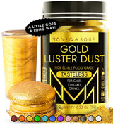 MONÉGASQUE Gold Edible Glitter for Drinks 15g - Edible Glitter for Cakes & Cocktails - Gold Luster Dust for Cocktail, Father's Day Cake Topper, Food