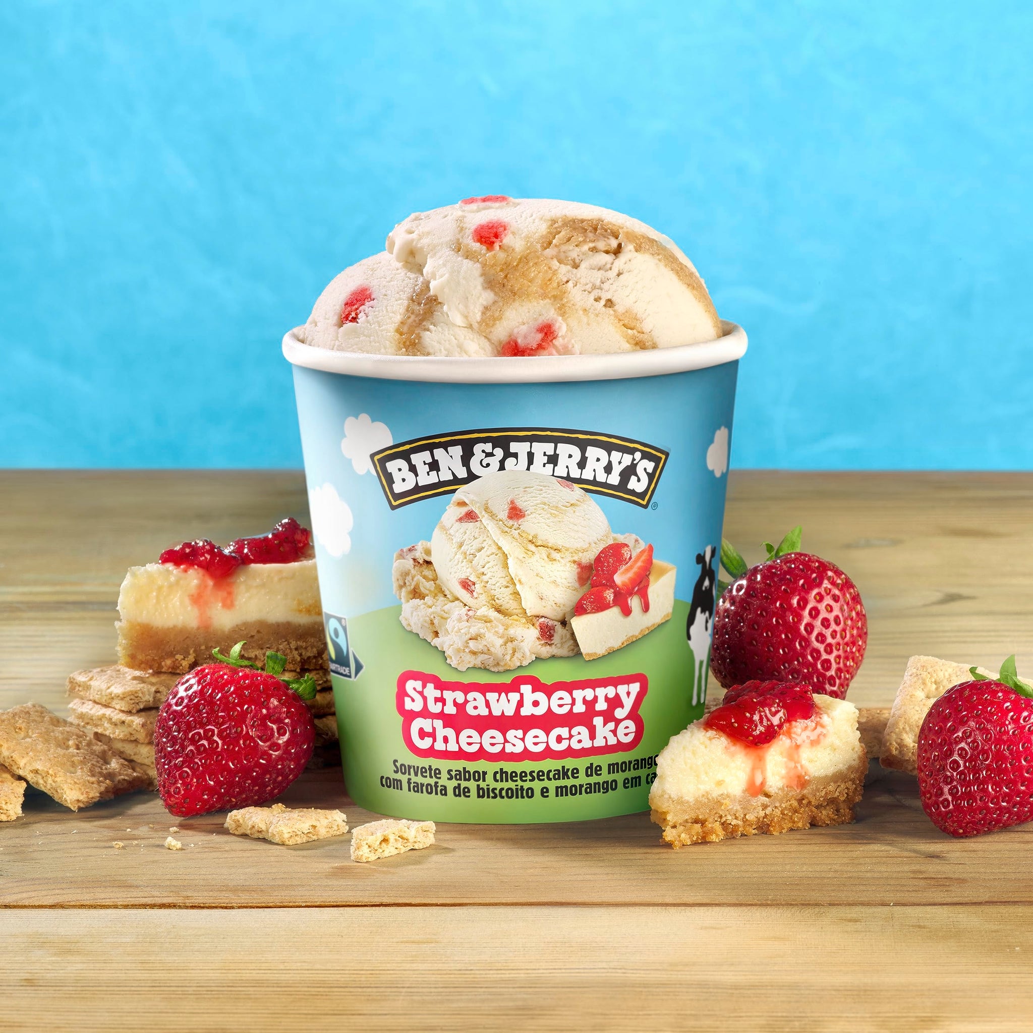 Ben & Jerry's Ice Cream Strawberry Cheesecake Non-GMO 16 oz