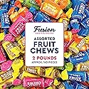 Fruit Chews Candy - 2 Pounds Bulk Bag (Approx. 140 Pieces), Fruit Chews Rolls, 5 Assorted Flavors, Soft & Fruity Taffy Candy, Individually Wrapped