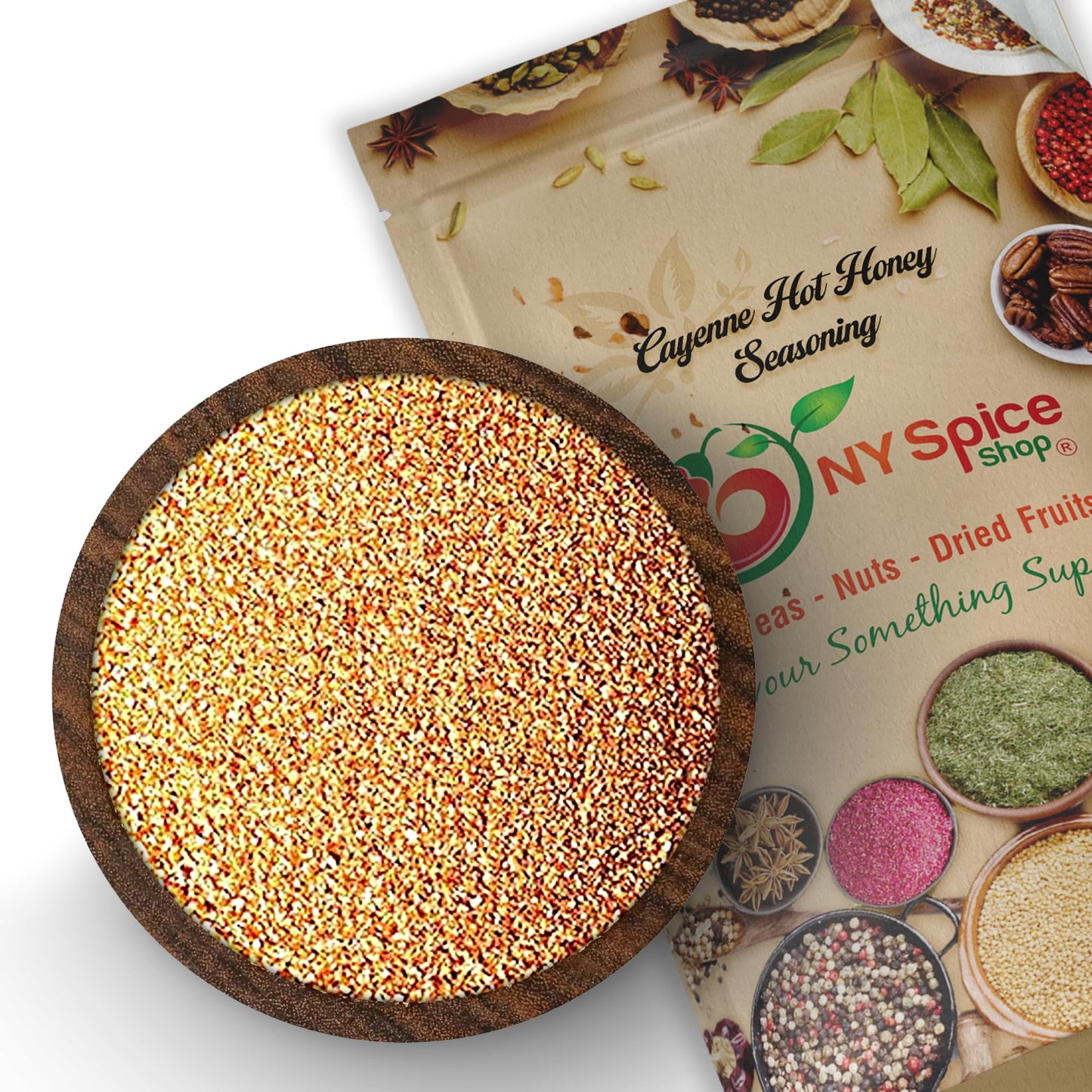 NY Spice Shop Cayenne Hot Honey Seasoning - 8 Ounce All Natural Hot Honey BBQ Rub Flavorful Spice Blend Infused with Chili Peppers and Spicy Honey