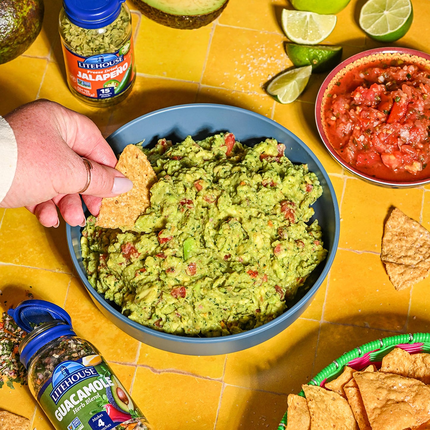 Litehouse Freeze Dried Guacamole Herb Blend - Guacamole Seasoning, Gluten Free, Vegetarian, Keto, Non-GMO, No Refrigeration Required, Great Guacamole