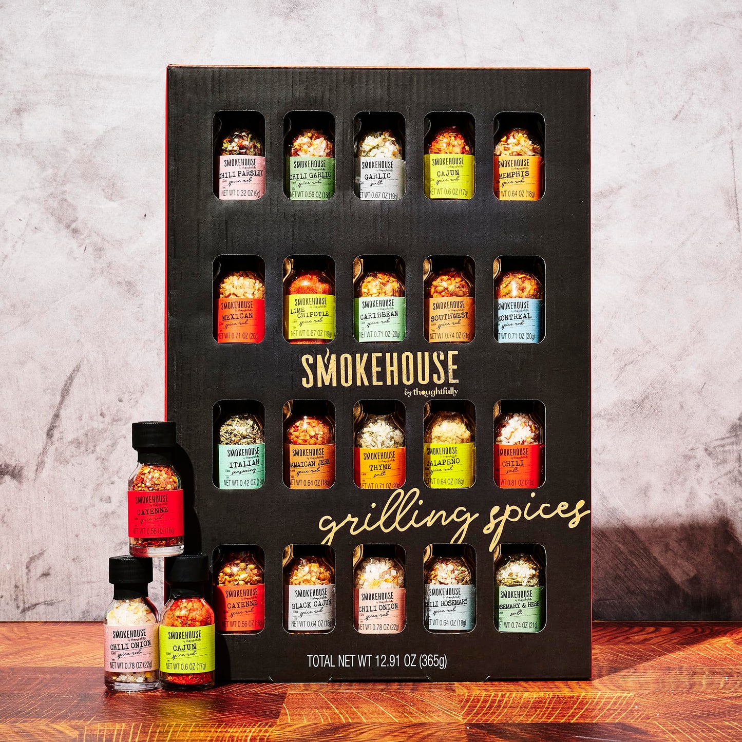 Smokehouse by Thoughtfully Holiday Ultimate Grilling Spice Seasoning Gift Set,Flavors Include Chili Garlic, Rosemary and Herb, Lime Chipotle and More
