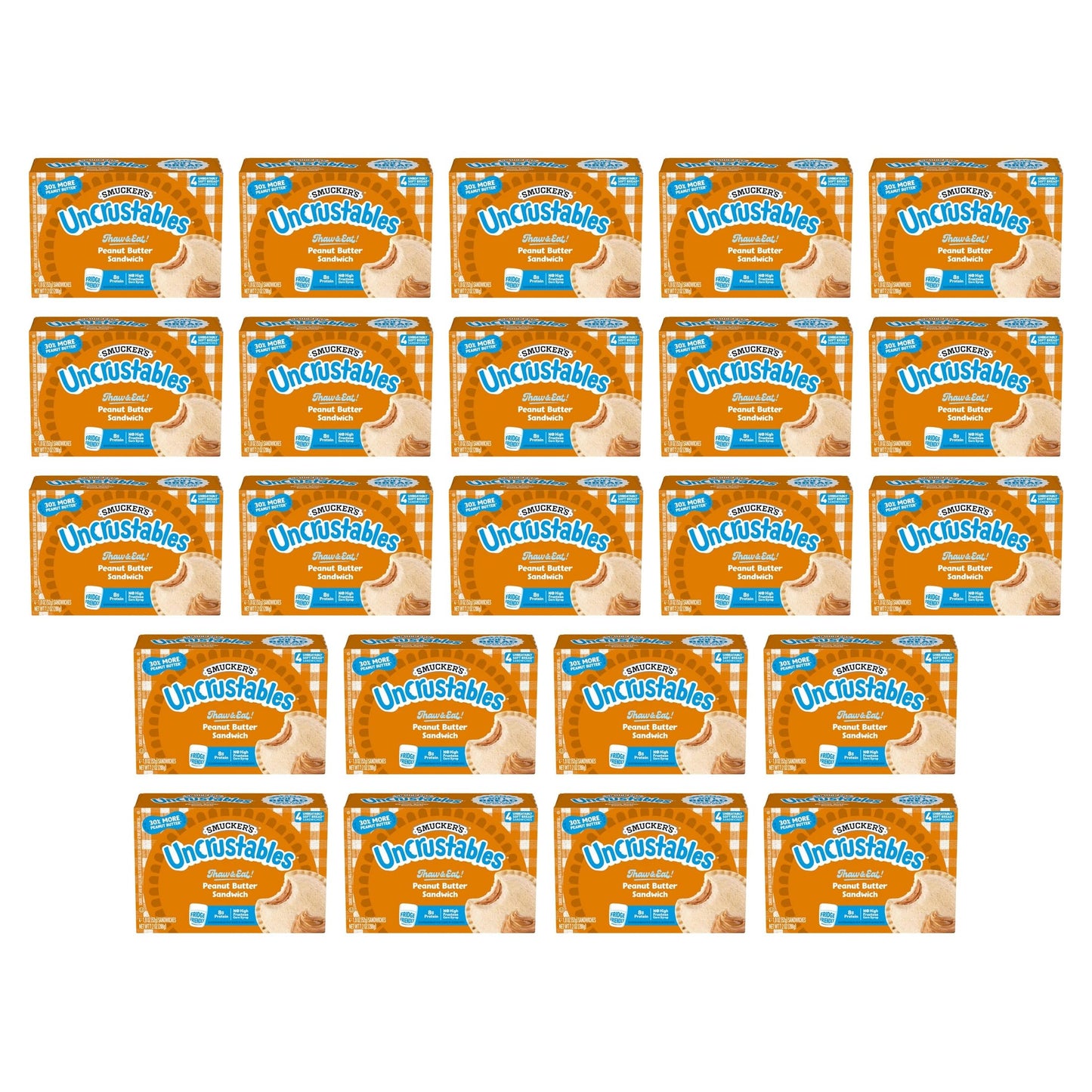 Uncrustables Frozen Peanut Butter Sandwich, Individually Wrapped, No Crust, 1.8 oz, Pack of 90