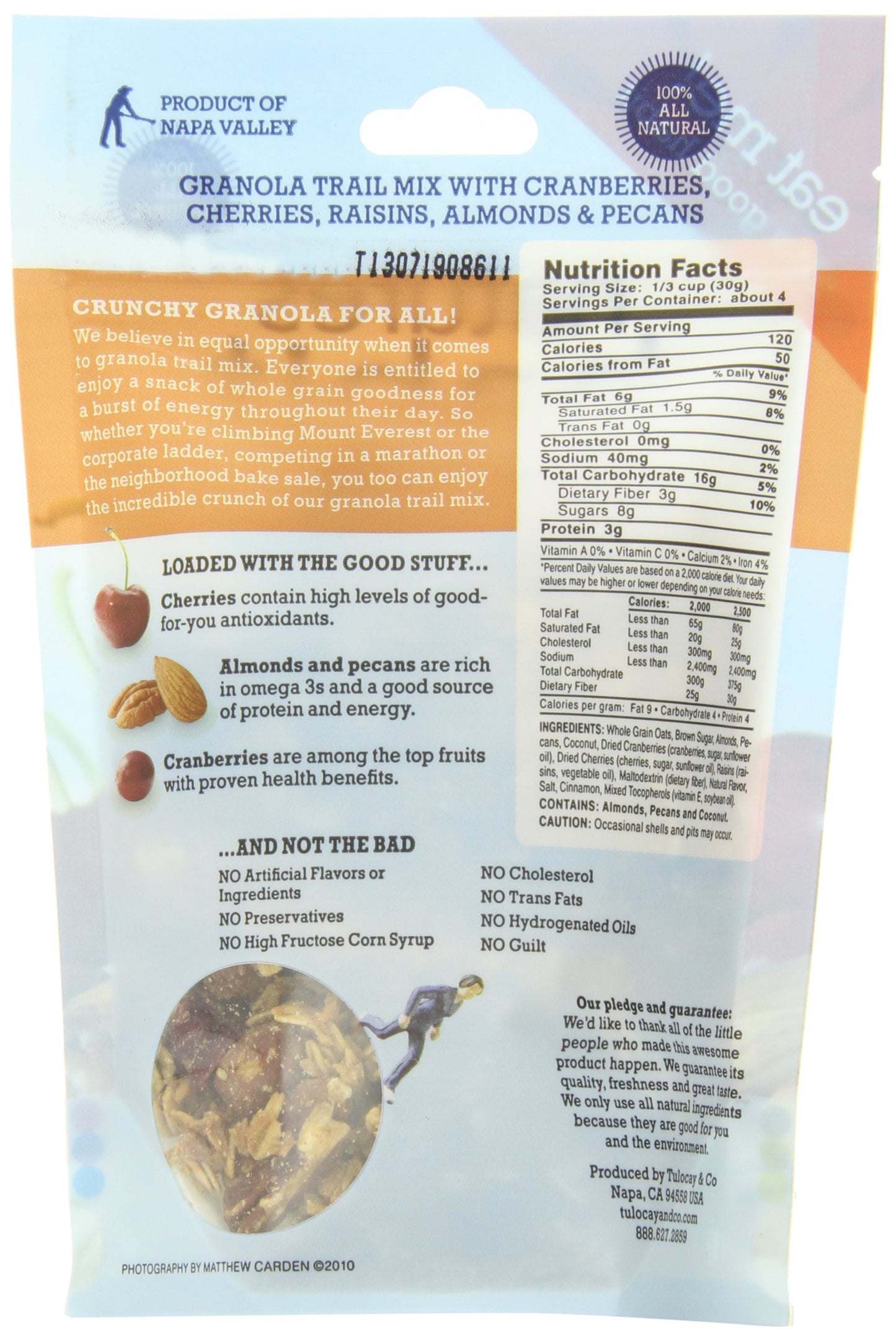 Nature's Habit Granola Trail Mix with Cranberries, Cherries, Raisins, Almonds and Pecans, 4oz