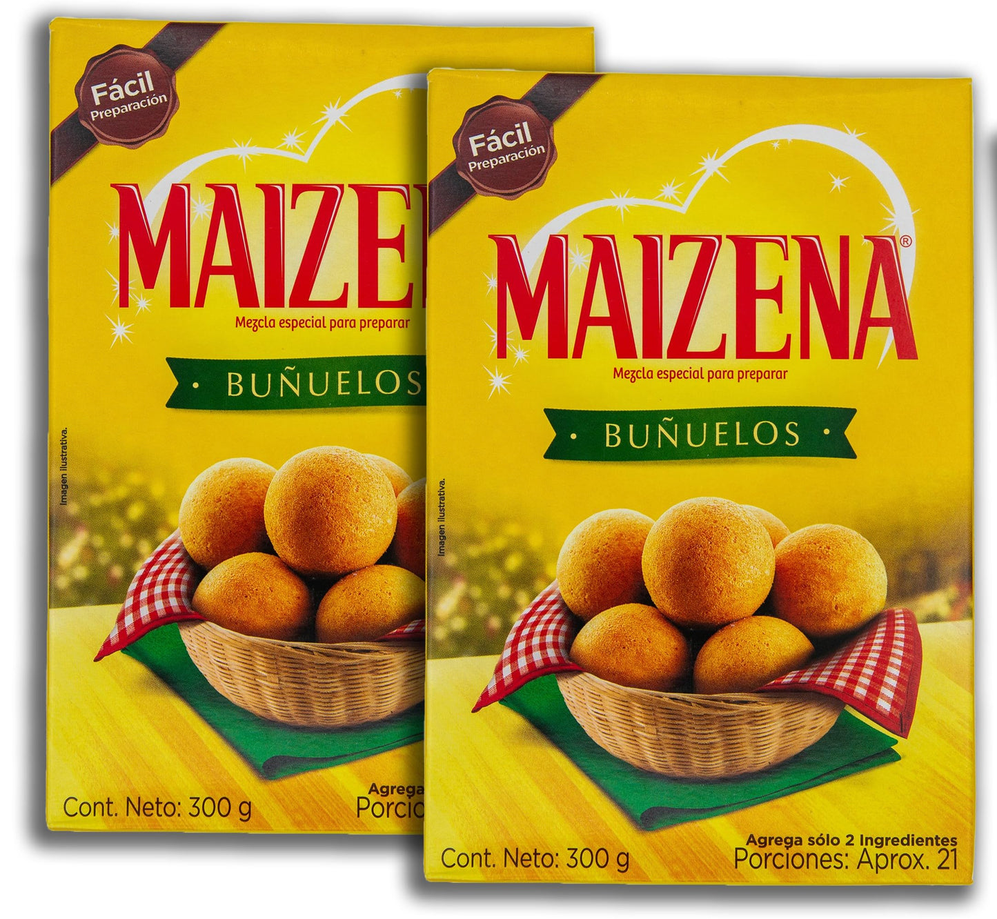 Buñuelos Colombianos Bundle - INCLUDES 2 Boxes of Bunuelo Maizena 300g Each and 1 Bag of Despensa Colombiana Rainbow Nonpareils or Sazon (May Vary)