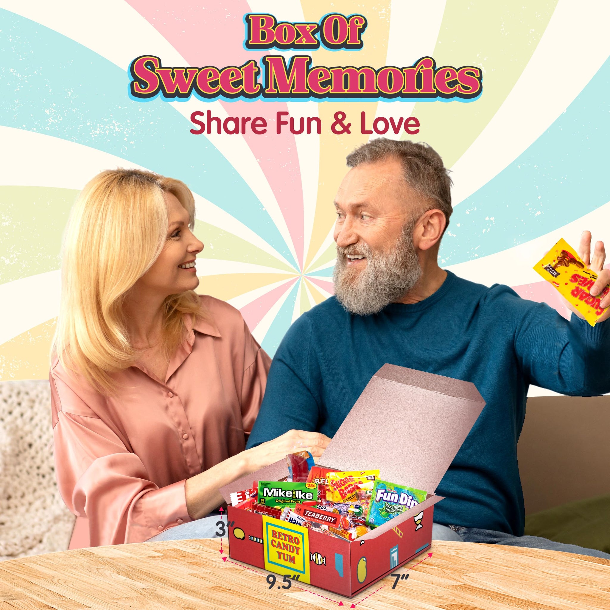 RETRO CANDY YUM ~ 1973 53rd Birthday Gift Box Mix Nostalgic Candy from Childhood for 53 Year Old Man or Woman Born 1973 Jr