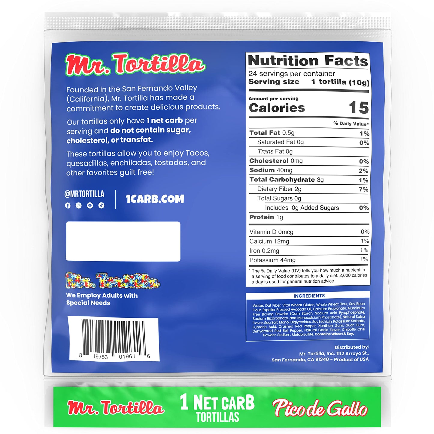 Mr. Tortilla 1 Net Carb Tortillas (Pico de Gallo, 24 Count (Pack of 1))