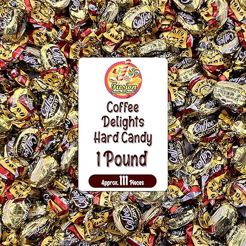 Coffee Delight - 1 Pound Bulk Bag - Coffee Candy Individually Wrapped - Hard Candy, Gluten Free Treat, Made With Real Beans