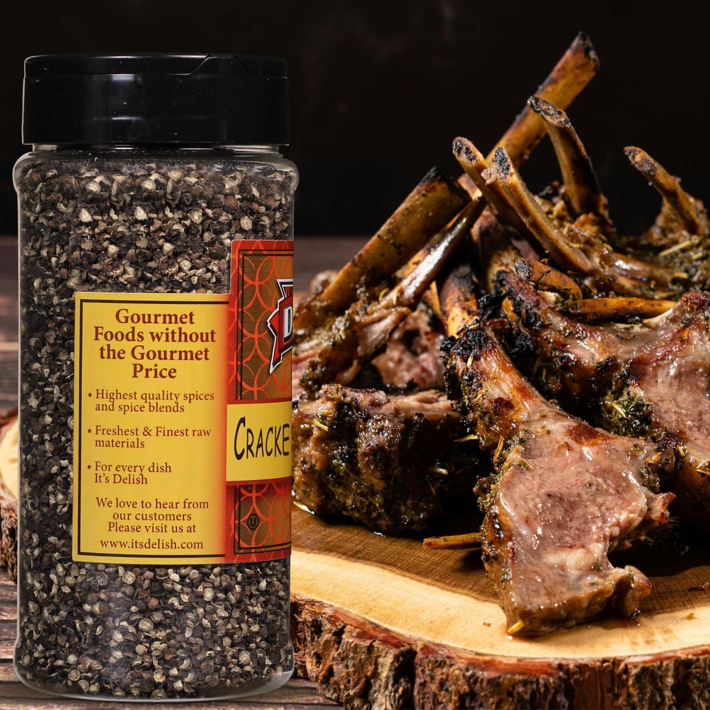 Black Pepper by Its Delish (Cracked, 7 oz Medium Jar)