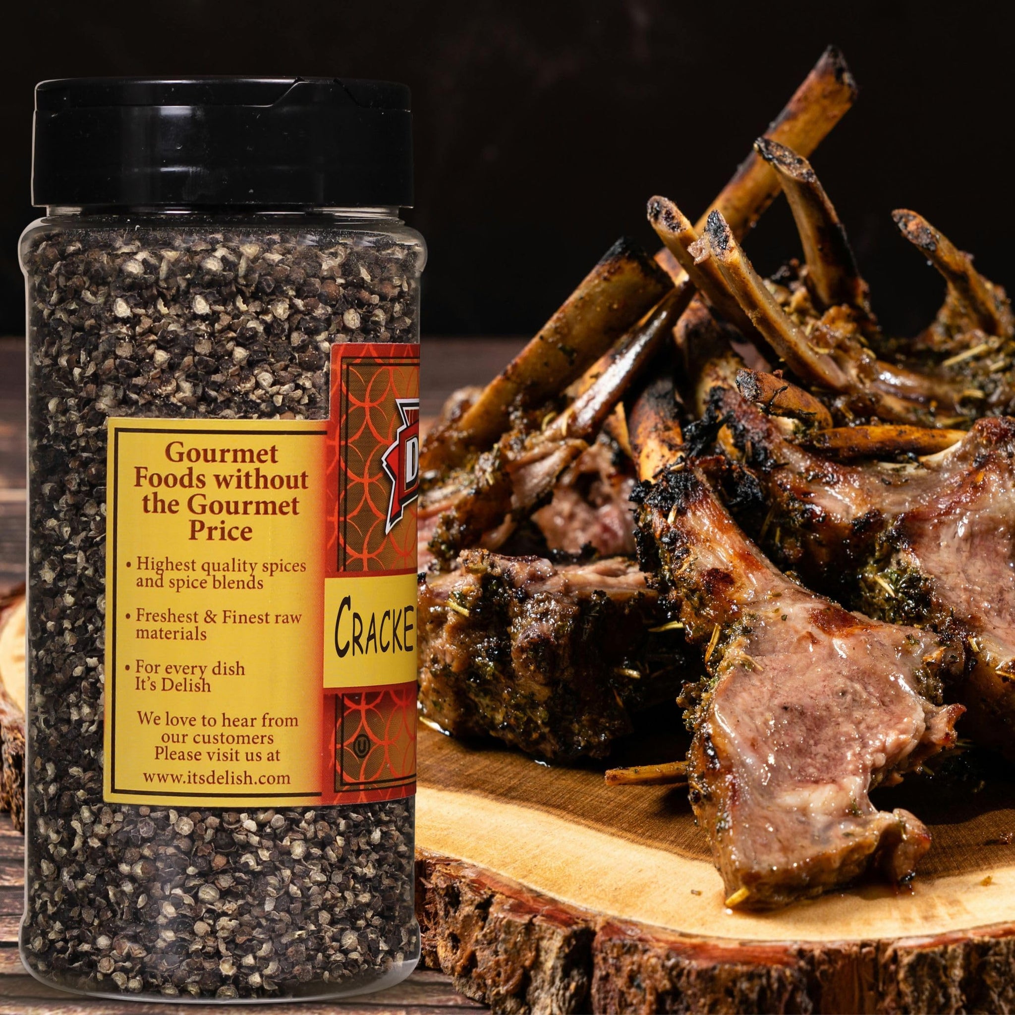Black Pepper by Its Delish (Cracked, 7 oz Medium Jar)
