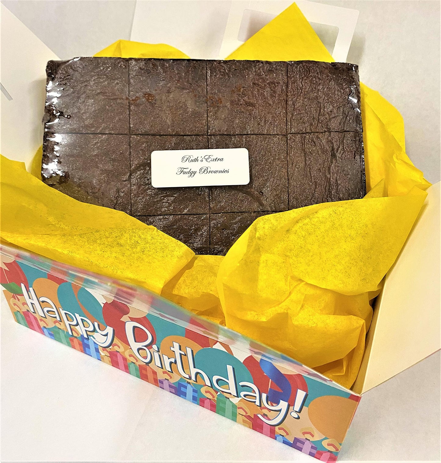 Ruth’s Original Extra Fudgy Brownies Birthday Box 1 Dozen - Gourmet Baked Treats | Delicious Gift with The Finest Ingredients | Guaranteed to Arrive