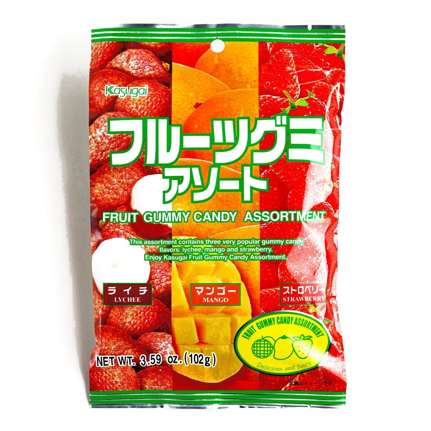 Kasugai Fruit Gummy Candy Assortment 3.59 oz each (1 Item Per Order)