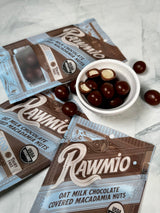 Rawmio Oat Milk Chocolate Covered Macadamia - Organic, Raw, Vegan, Gluten-Free - 2 Packs, 2 oz.