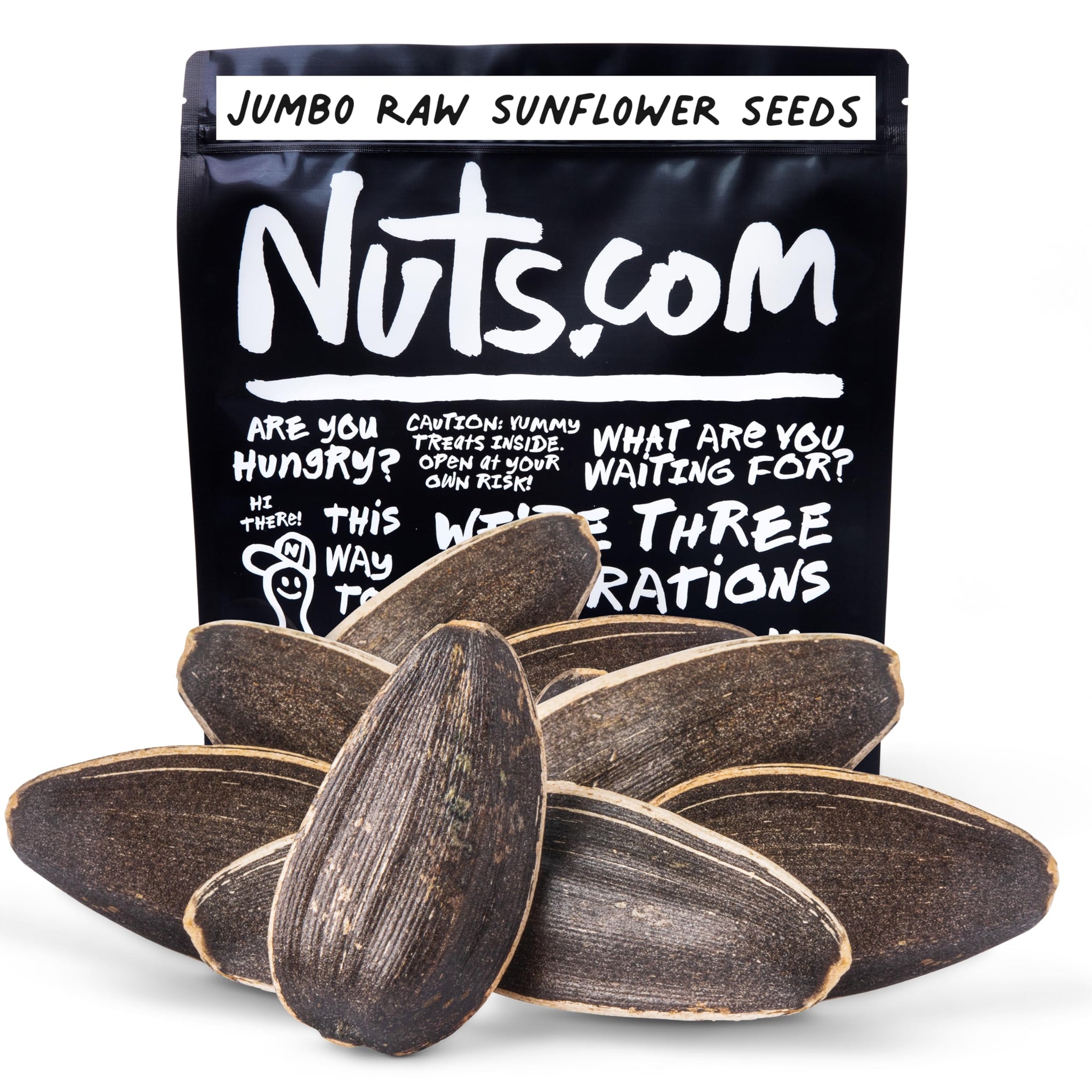 Nuts com Jumbo Raw Sunflower Seeds (In Shell) - Unsalted, Non-GMO, USA Grown, Gluten-Free - High Protein, Heart-Healthy Snack for Eating (2lb)