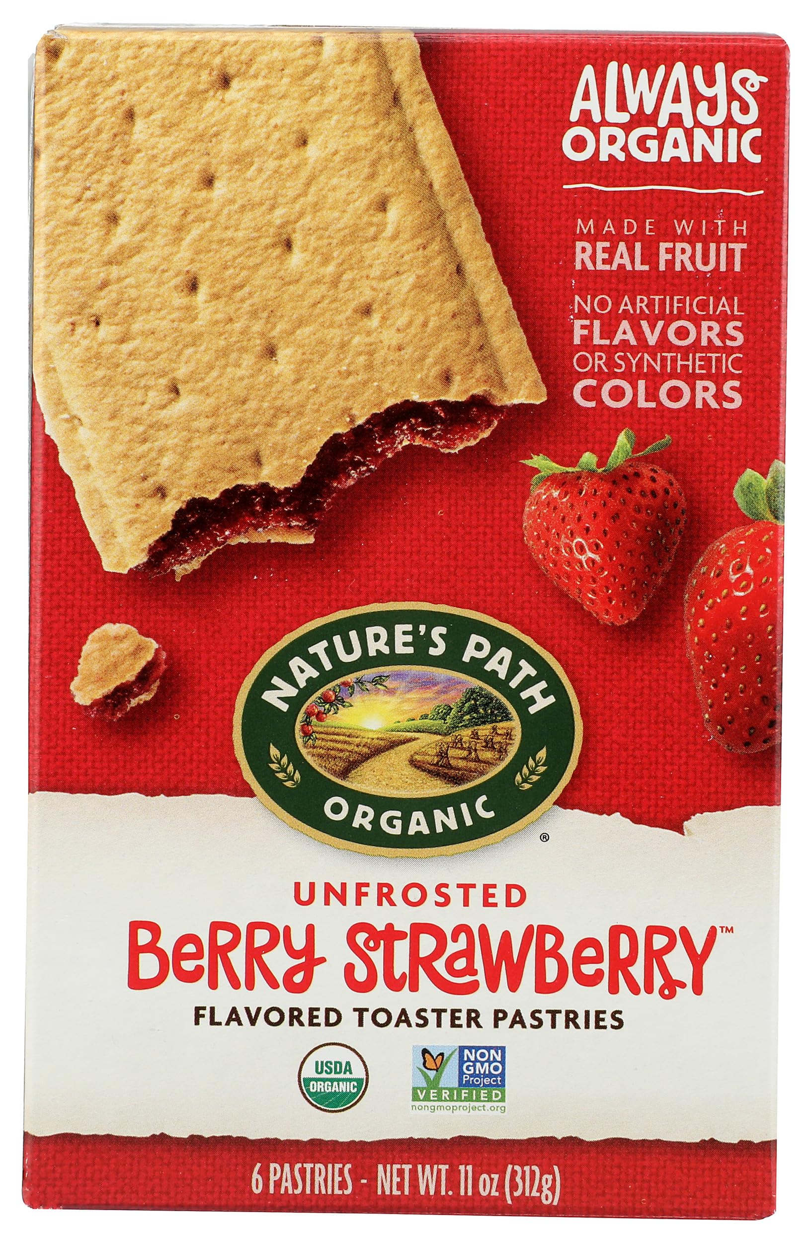 Nature's Path Toaster Pastries, Strawberry Un-Frosted, 6 ct
