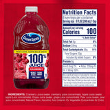 Ocean Spray® 100% Juice, Cranberry, 64 Fl Oz Bottle (Pack of 8)