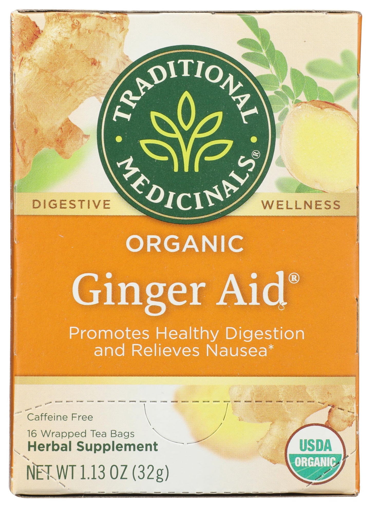 Traditional Medicinals Organic Ginger Aid Tea, 16 Tea Bags