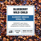 Tiesta Tea Blueberry Wild Child, Loose Leaf, Blueberry Hibiscus Herbal Tea, Premium Non-Caffeinated Blend, Make Hot or Iced, Brews Up to 50 Cups, 5.5