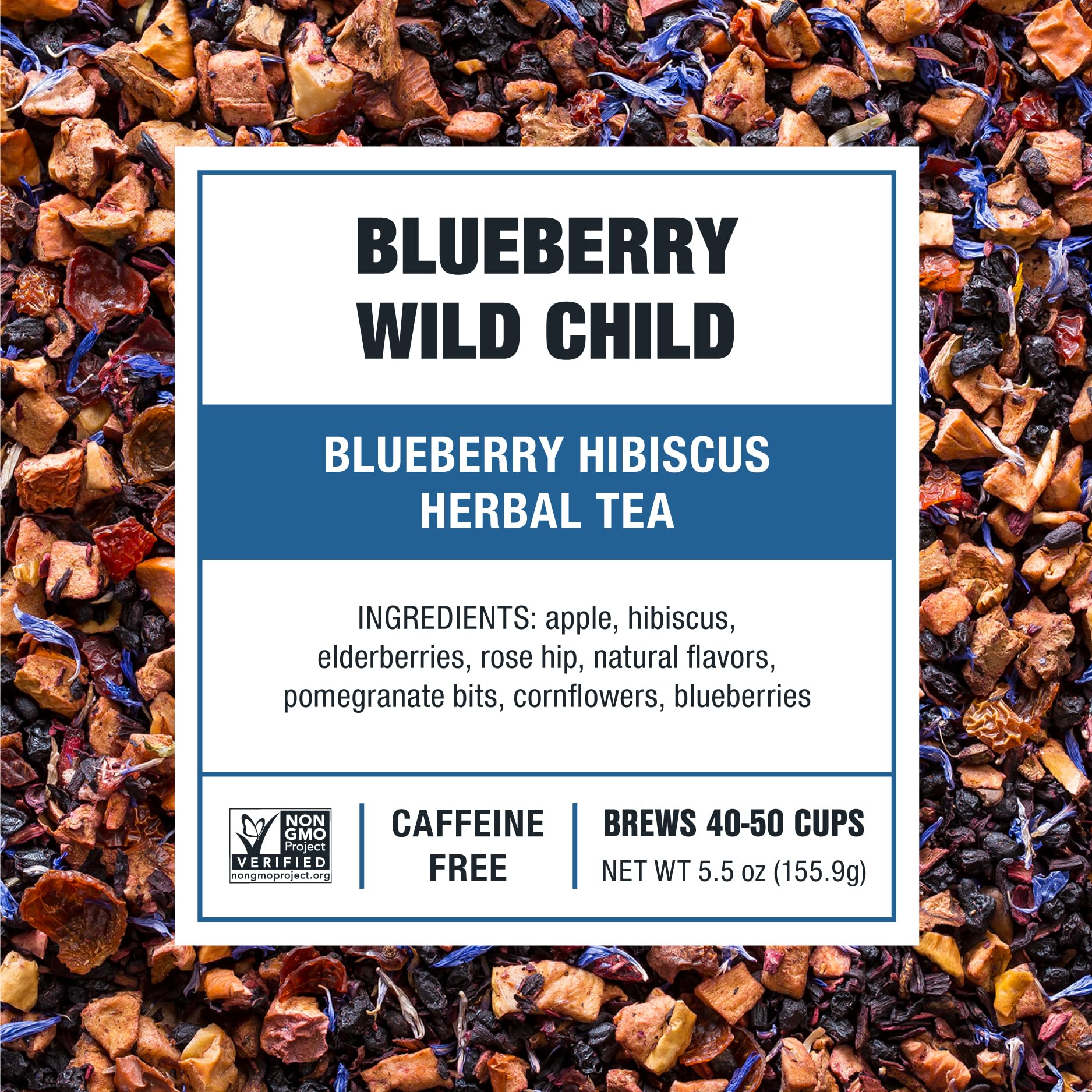Tiesta Tea Blueberry Wild Child, Loose Leaf, Blueberry Hibiscus Herbal Tea, Premium Non-Caffeinated Blend, Make Hot or Iced, Brews Up to 50 Cups, 5.5