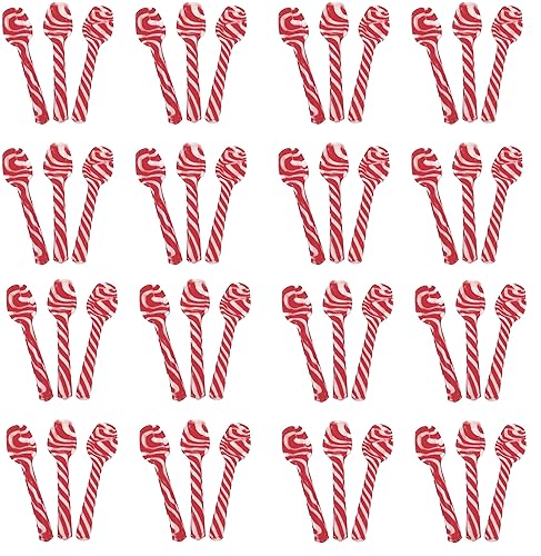 SAVYT Candy Cane Peppermint Edible Spoons - Hot Chocolate & Coffee - Bulk Children's Christmas Favors, Birthday Goody Bag Filler, Stocking Stuffers
