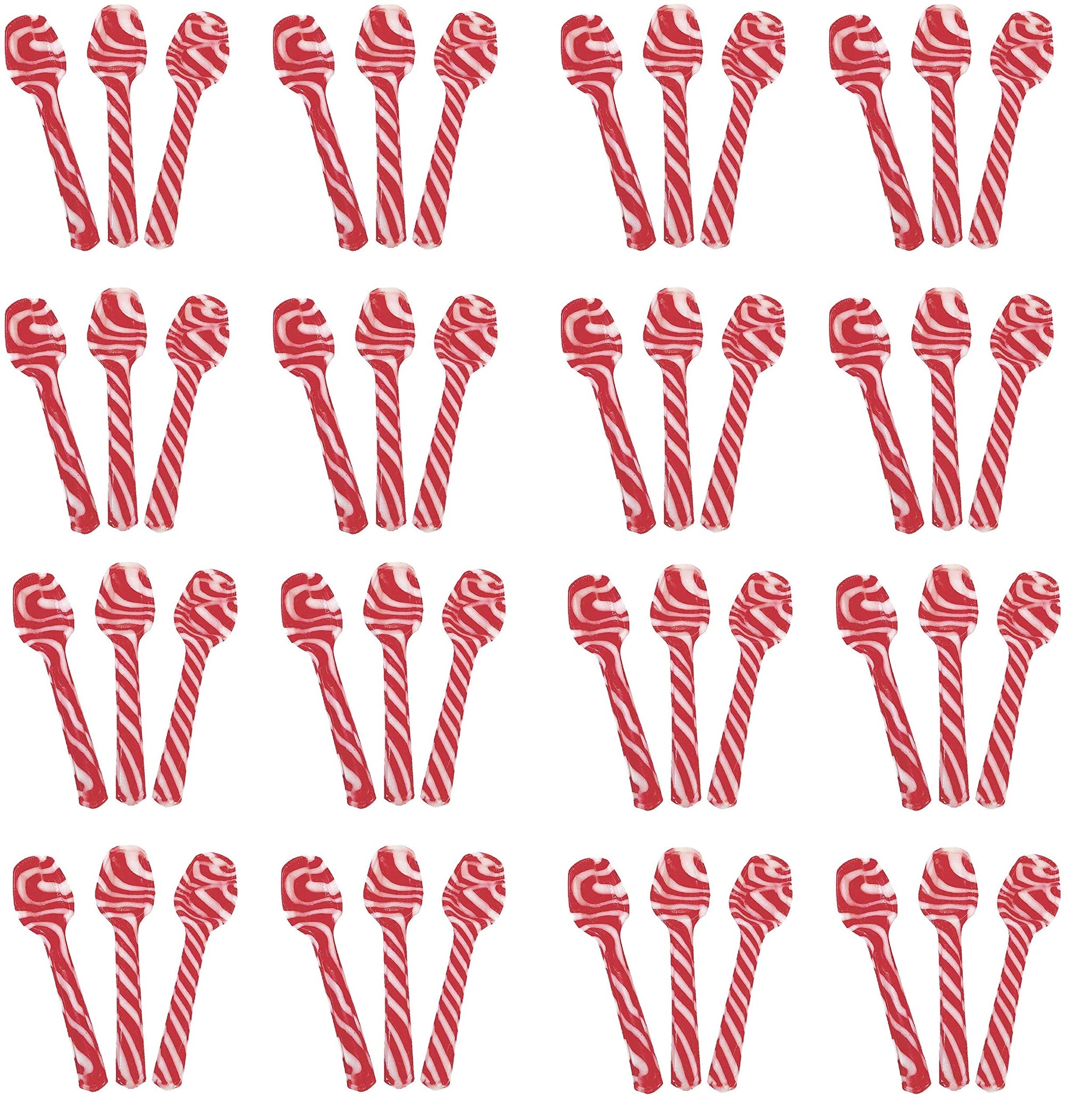 SAVYT Candy Cane Peppermint Edible Spoons - Hot Chocolate & Coffee - Bulk Children's Christmas Favors, Birthday Goody Bag Filler, Stocking Stuffers