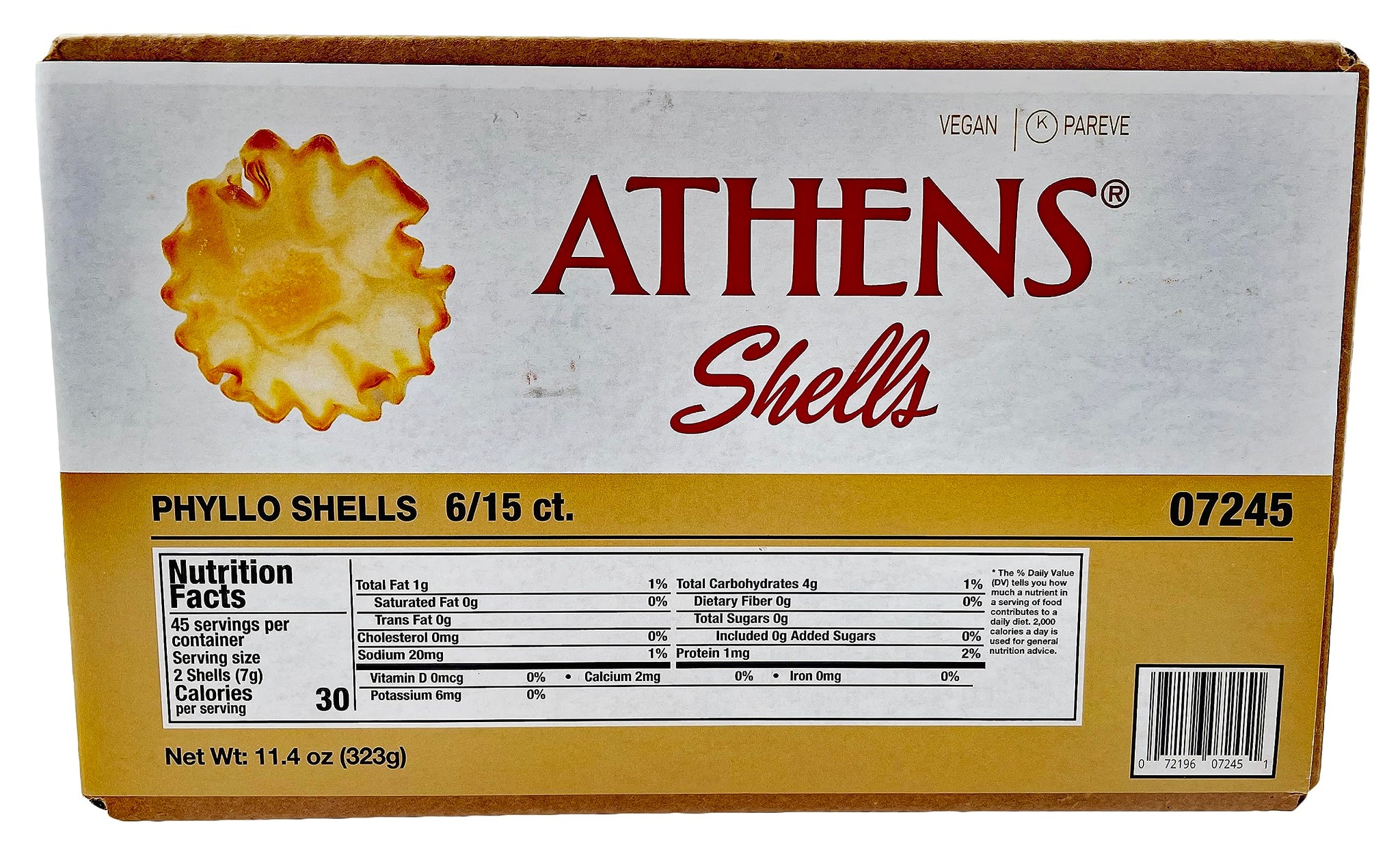 Athens Foods Mini Fillo Dough Shells 15 Per Box (6 Boxes)