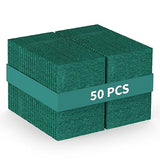 50-Pack Heavy Duty Green Scouring Pads 4x6 Inch | Reusable Non-Scratch Scrub Pads for Kitchen, Dishes, Pots, Pans, Grills & Household Cleaning |