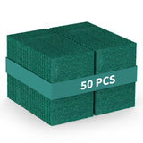 50-Pack Heavy Duty Green Scouring Pads 4x6 Inch | Reusable Non-Scratch Scrub Pads for Kitchen, Dishes, Pots, Pans, Grills & Household Cleaning |