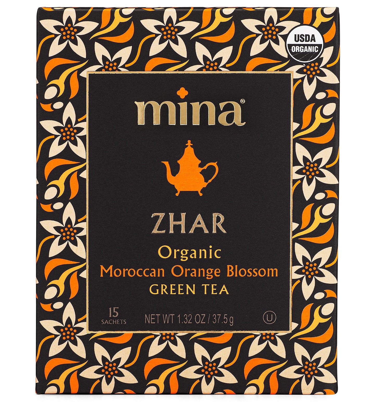 Mina Organic Moroccan Orange Blossom Green Tea, 15 CT