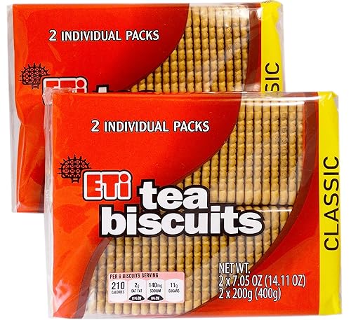 Eti Tea Biscuits 2 x 2 packs (4 Individually Wrapped Sleeves), 800gr, (28.2 ounces total)
