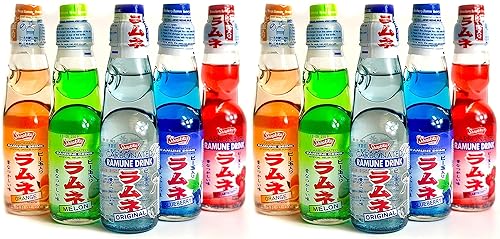 Ramune Japanese Soda Variety Pack - Shirakiku Multiple Flavors - Japanese Drink Gift Box (5 Count) Pack of 2