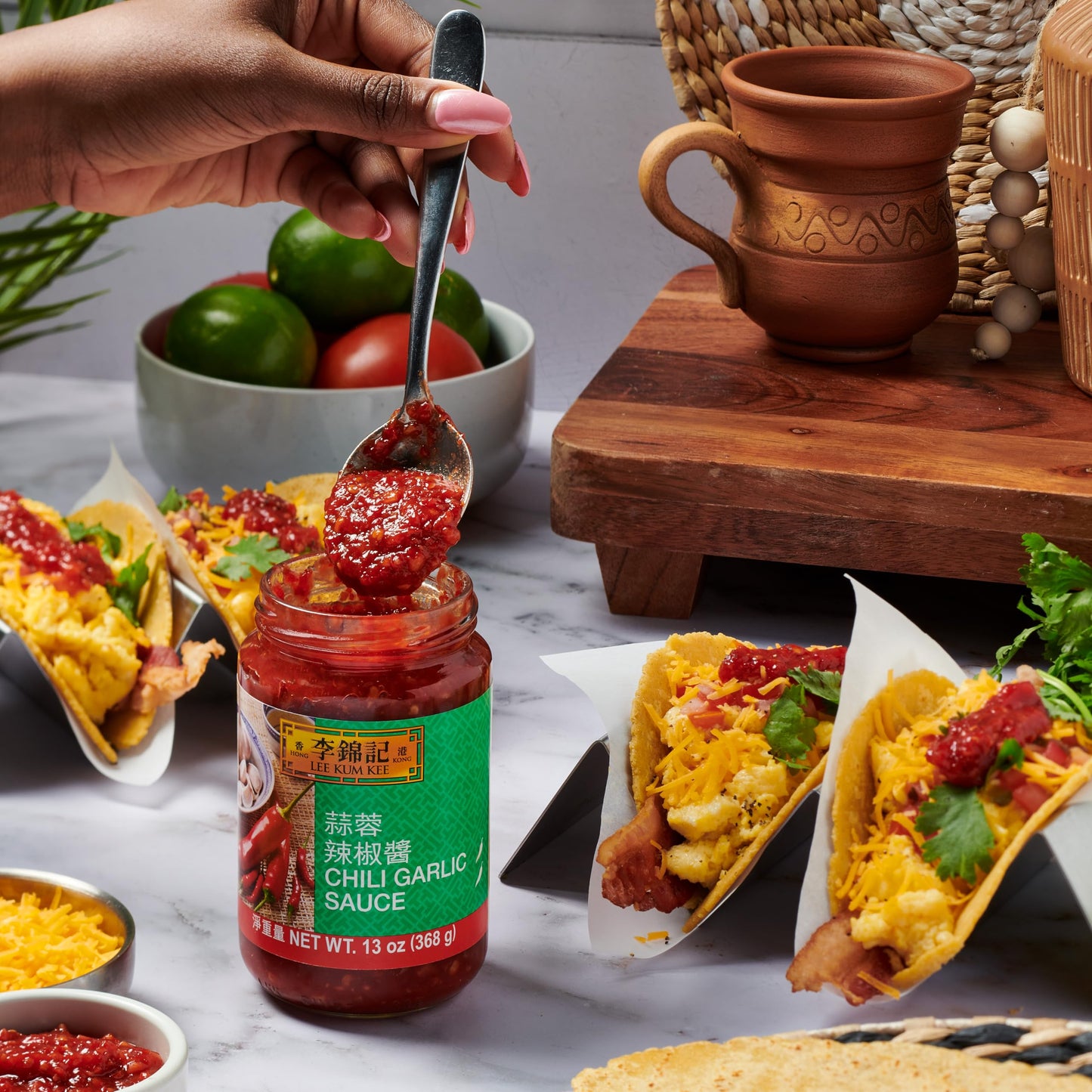 Lee Kum Kee Chili Garlic Sauce (13 oz - 2 Pack), Spicy, Garlicky & Savory Hot Sauce | Perfect for Marinades, Dipping, Stir-Frying, Grilling, Meat
